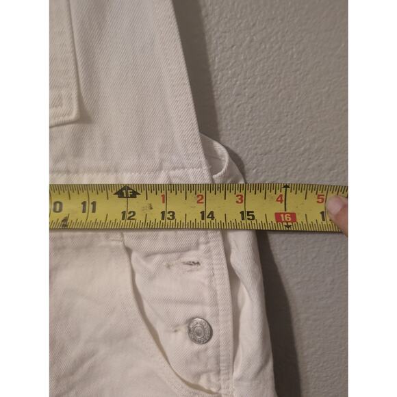 Levi's Womens Shortalls Size XS White Denim Square Neck Pockets Farm Girl - Picture 9 of 11